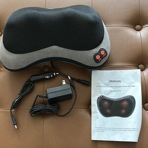 Shiatsu Neck and Back Massager Pillow - Black and Gray